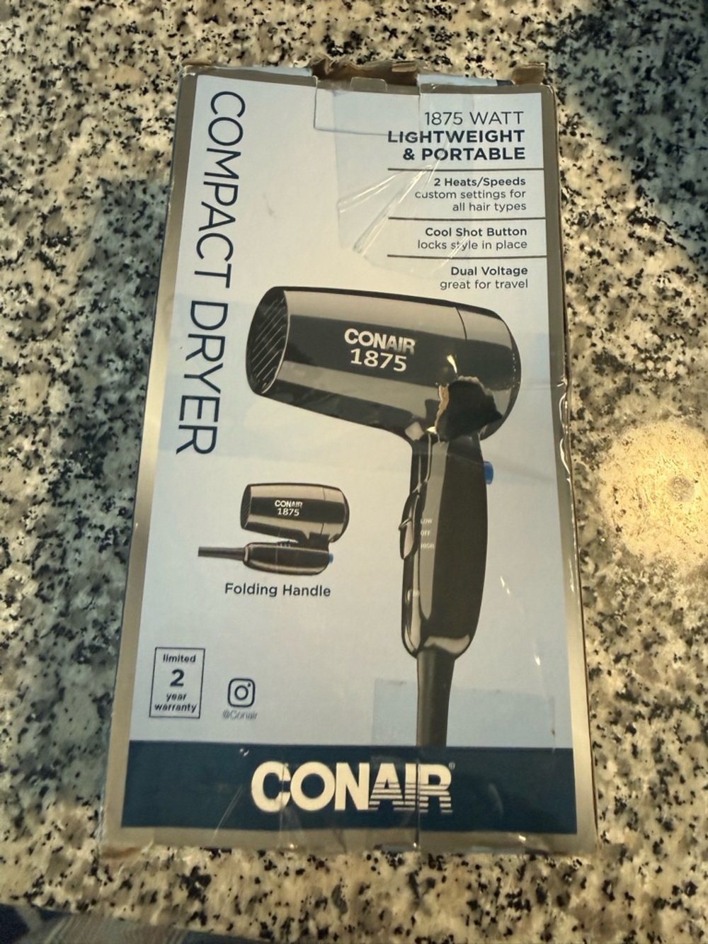 Conair 1875 Compact Hair Dryer - Black